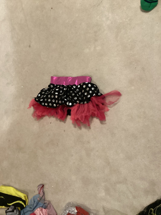 Pink and black shiny skirt - (4-6) Item #9